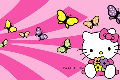 Download Hello Kitty Con Mariposas Colores Wallpapers 1366x768 ...
