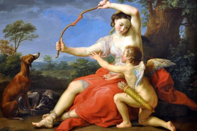 Wallpapers Pictorial Art Batoni. Diana And Cupid Image