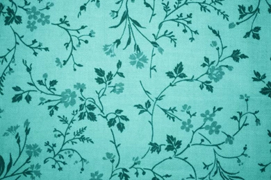 Teal Floral Print Fabric Texture Picture