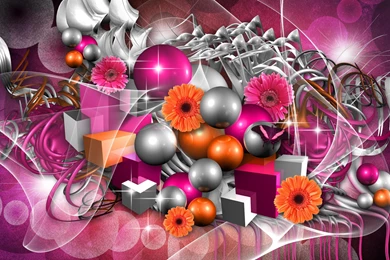 PINK N ORANGE ABSTRACT WALLPAPER   (