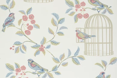 Shabby Chic Wallpapers Chic Bird Cage And Flowers   Bedroom ...