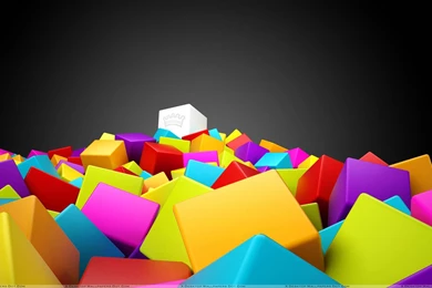 3d Colorful Squares On Black Backgrounds Wallpapers