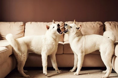 Fighting Dogs Shiba Inu Playing Wallpapers