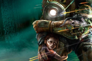 Bioshock Art Video Game Little Girl Safe Hd Wallpapers   (
