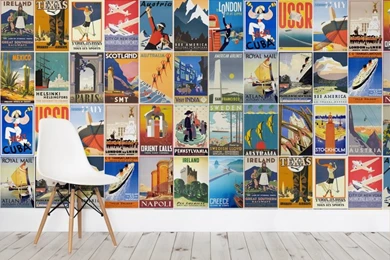 Vintage Travel Poster Wallpapers Mural
