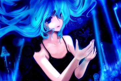 Art, Manga Anime Wallpaper, Girl, Blue Hair, Background, Desktop