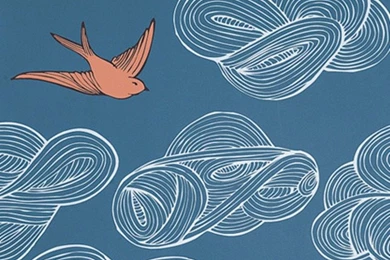 Julia Rothman For Hygge & West Daydream In Blue Wallpapers