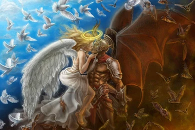 Angel And Devil   Fantasy Wallpapers (38775001)   Fanpop