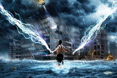 Apocalypse, Man, City, Water, Lightning, Storm, Fantasy, 1920x1200 ...