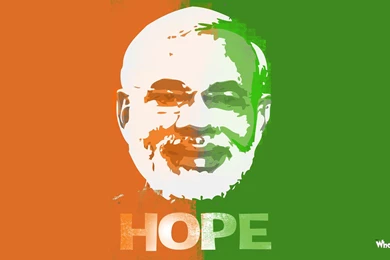 Narendra Modi Hope Tricolor Paper Painting HD Wallpapers