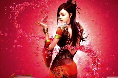 Lady In Red HD Desktop Wallpapers : High Definition