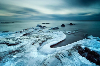 Amazing Frozen Stones At Seashore >> HD Wallpaper, Get It Now!