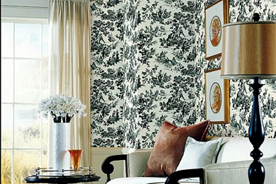 283 45700 Black Toile   Limoges   Beacon House Wallpapers