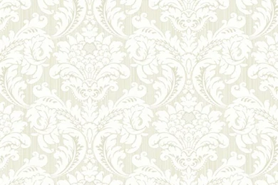 Green And White Strie Flat Damask Wallpapers