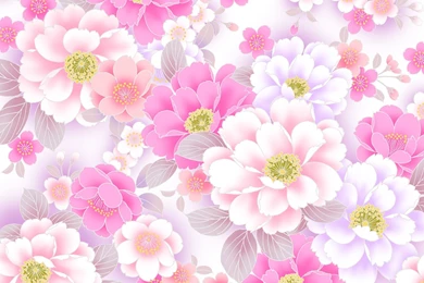 Wallpapers Pattern Flower Pink Sweet Colors In Japanese Style X ...