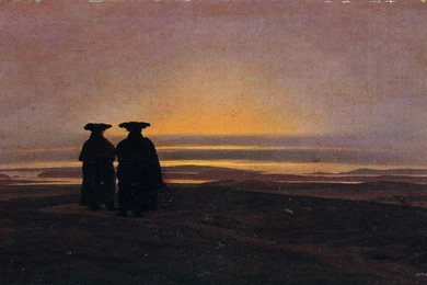 Caspar David Friedrich Paintings, Landscape, Evening, Men ...