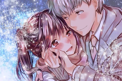 Aliasing Bessho Tamaki Betsu X Bara Blush Brown Eyes Gray Hair ...