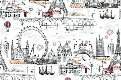York Wallcoverings Black And White Novelty Euro Scenic 27' X 27 ...