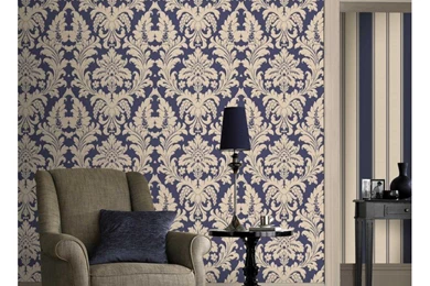 Burlington Shimmer Damask Pearl / Silver Wallpapers By Rasch 280210