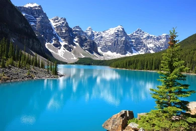 Moraine Lake Glacially Fed Lake Banff National Park Alberta