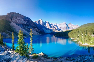Lakes: Moraine Lake Mountain Nature Fun Forest Cool Wallpapers Wide ...