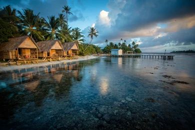 Bungalows On The Reef, French Polynesia Widescreen Wallpapers ...