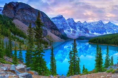 Moraine Lake Banff National Park Canada Lake Trees Mountains ...