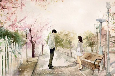Boy, And, Girl, In, The, Park, Digital, Art, Wallpaper, High ...