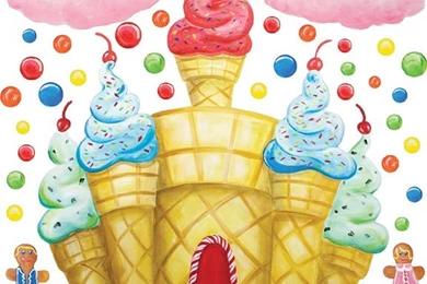 Cotton Candy Land Castle Wall Mural Sticker