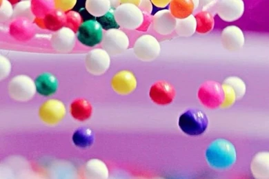 Sweet Colorful Candy Ball Shaking From Bowl