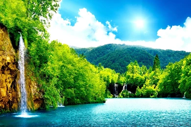 Waterfall Lake >> HD Wallpaper, Get It Now!