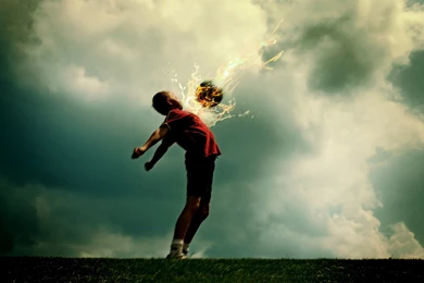 Wallpapers Fire Soccer Ball Fantasy Theme Sports 2560x1600 ...