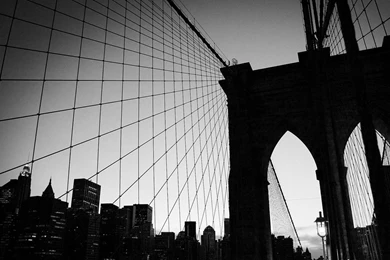 Bridge Brooklyn Bridge Monochrome Wallpapers   (