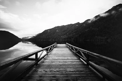 Landscapes, Pier, Monochrome :: Wallpapers