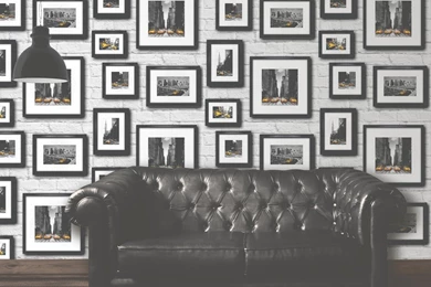 Muriva Manhattan In Frame Wallpapers Black / Yellow / White (102534 ...