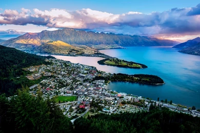 World: Queenstown City New Zealand Cityscape Desktop Wallpapers ...