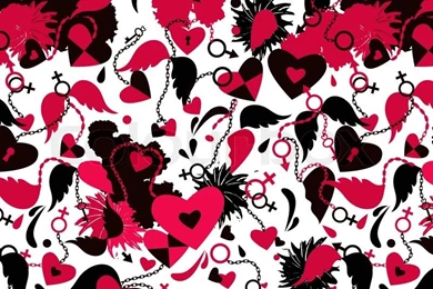 Seamless Backgrounds With Broken Hearts, Wings, Chains Patterns ...
