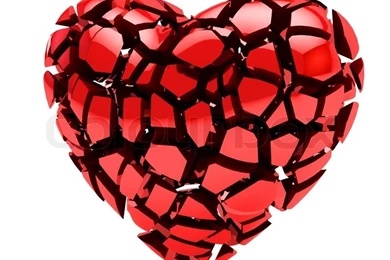 Heart Attack And Love: Two Hearts Broken Into Pieces Isolated On ...