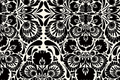Classic Contemporary Folk Flowers Wallpapers By Kreme Life