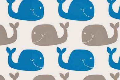 Wallpapers Blue Grey Cute Whales Print Pattern   Image
