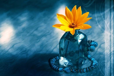 Abstract Blue Flower Desktop Free Wallpapers