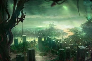 Wallpapers Taylor Gang Gloomy Futuristic City Wallchan 1366x768 ...