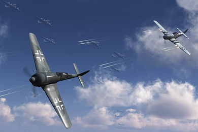 Visual Paradox Free 3D Wallpapers 'Dogfight' 3200x1200 Dualscreen ...