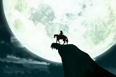 Link Zelda Alone Heroes Horse Moon Rock Anime Cartoon HD Wallpapers ...