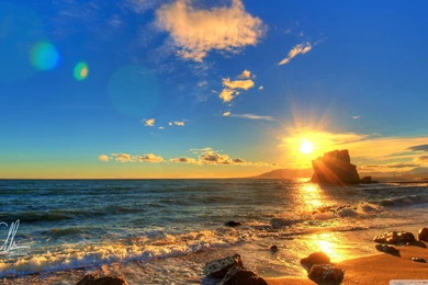 Summer Sunset Scene HD Desktop Wallpapers : Widescreen : High ...