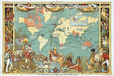 Self Adhesive Ancient World Map Old British Empire Decorating ...