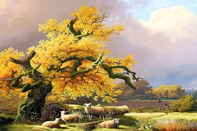 Nature Scene Art Cool Animals Painting Wallpaper: Desktop HD ...