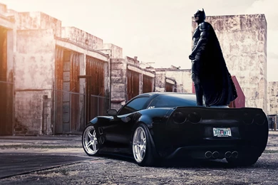 Batman On The Car Widescreen Wallpapers