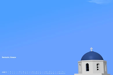 Desktop, Wallpaper, Calendar, Santorini, Greece (