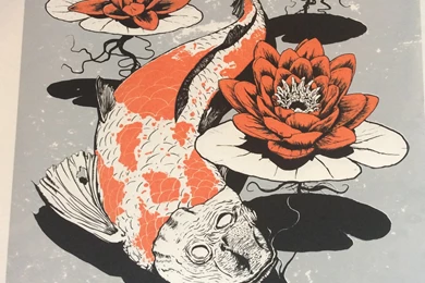 Koi Fish Art Print   Crow Quill Print Co.